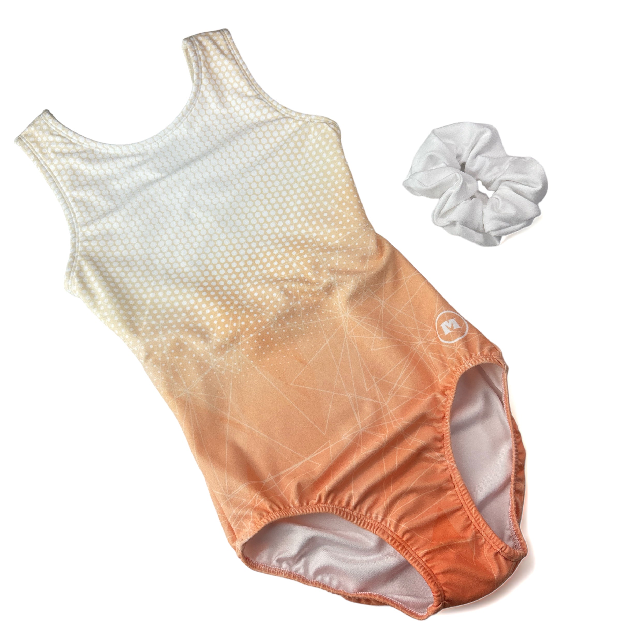 Gradient Fuzzy Peach Geometric Gymnastics Leotard Canadian Leotards